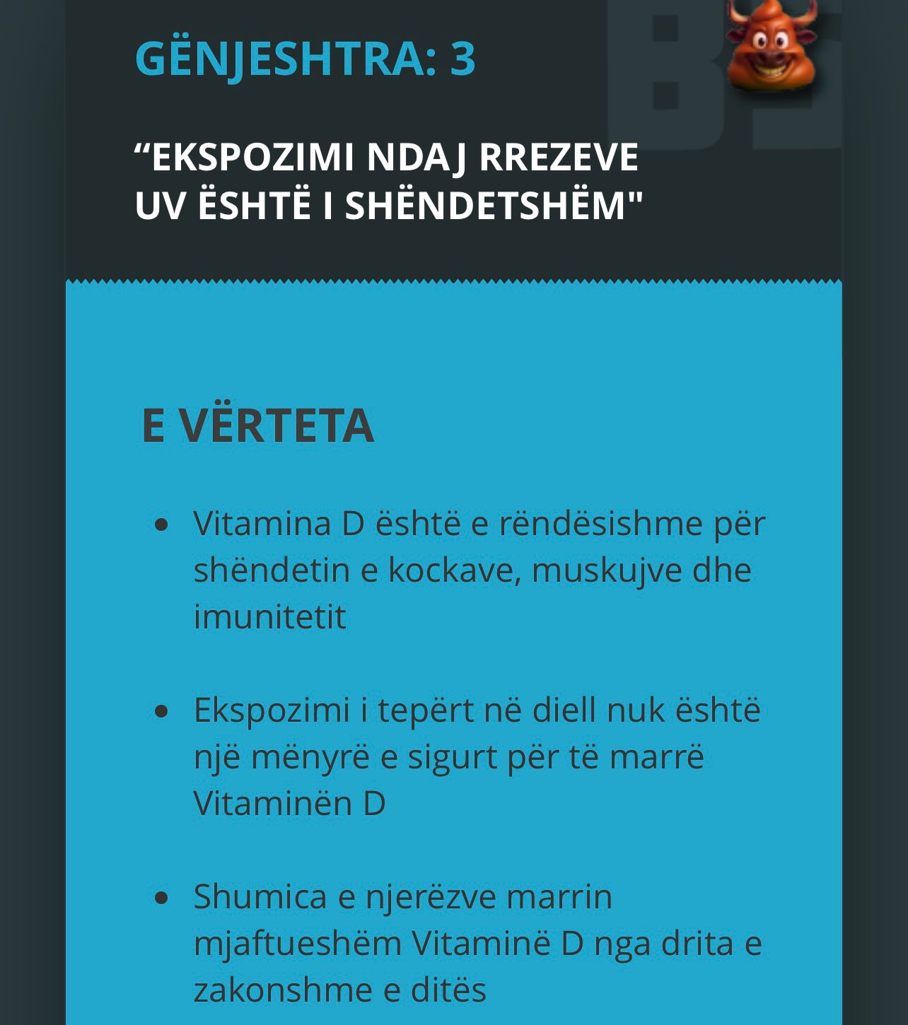 Gënjeshtra 3: Ekspozimi ndaj rrezeve UV është i shëndetshëm
